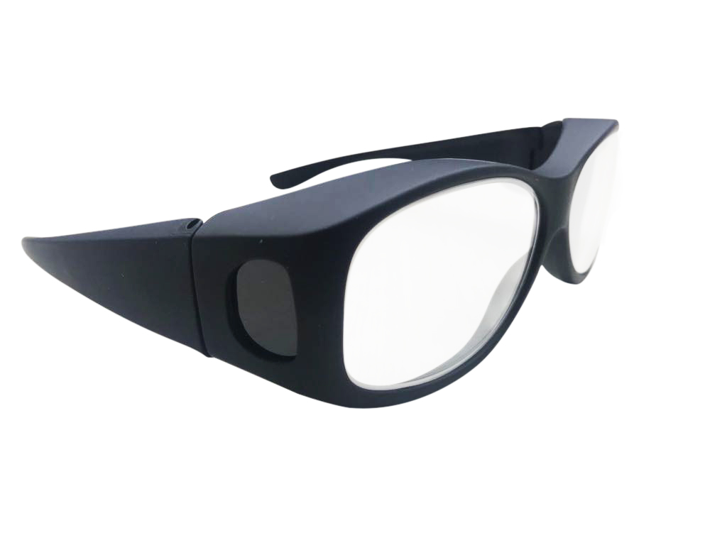 Røntgen beskyttelsesbriller, model Fit Over - til at sætte over almindelige briller. Sort.